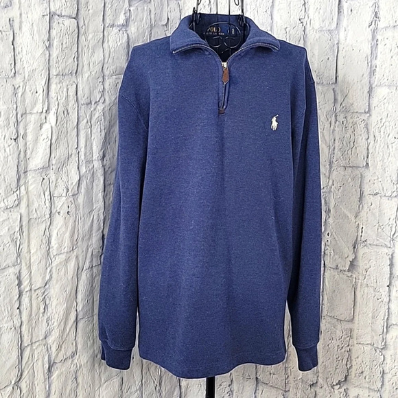 POLO‎ RALPH LAUREN 1/2 Zip Blue Men's Pullover Sweater Small - Picture 1 of 7